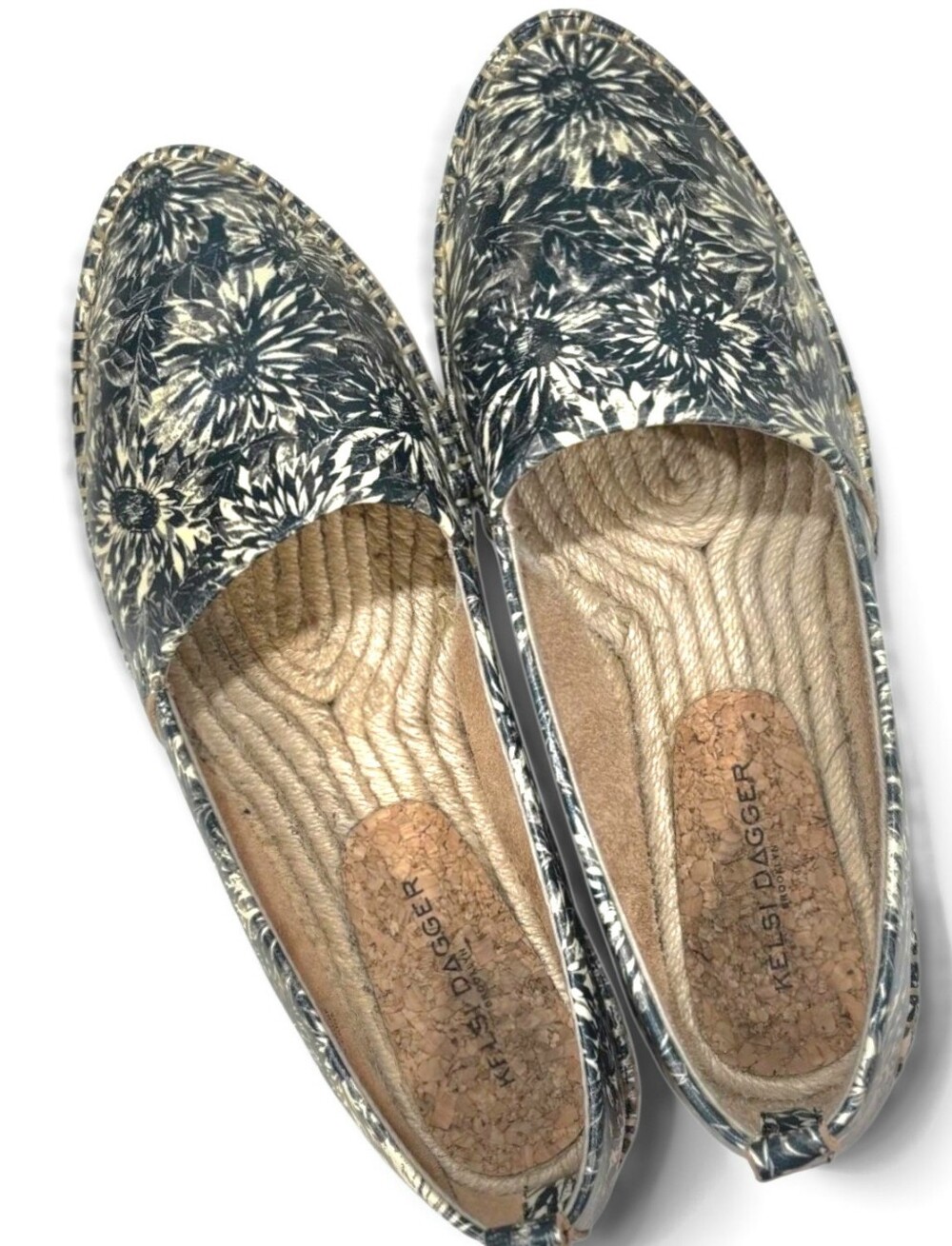 Kelsi Dagger EUC Juniper Slip On Espadrilles Floral Printed Leather Sz 6